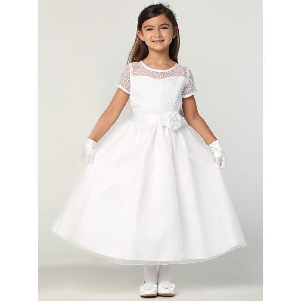 Embroidered Tulle Organza Dress - Holy Communion/Flower Girl - Size 6
